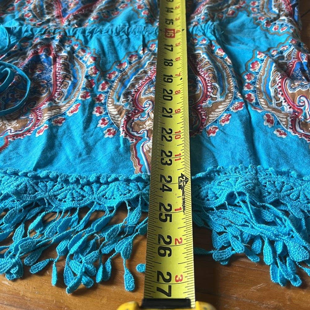 Turquoise Draw String Shirt - Picture 7 of 9